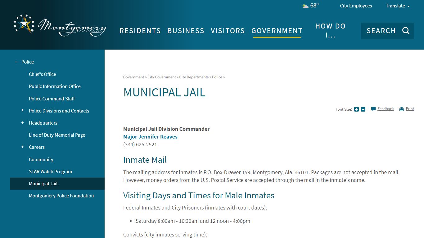 Municipal Jail | City of Montgomery, AL