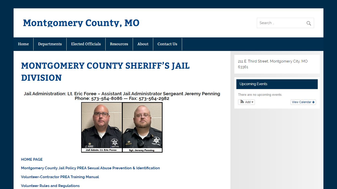 MONTGOMERY COUNTY SHERIFF’S JAIL DIVISION